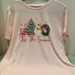 Pretty in Pink  'Tis The Season Graphic Short-Sleeve Tee- Size XL- NWT
